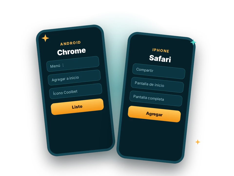Coolbet en el celular: acceso directo desde Chrome en Android y Safari en iPhone