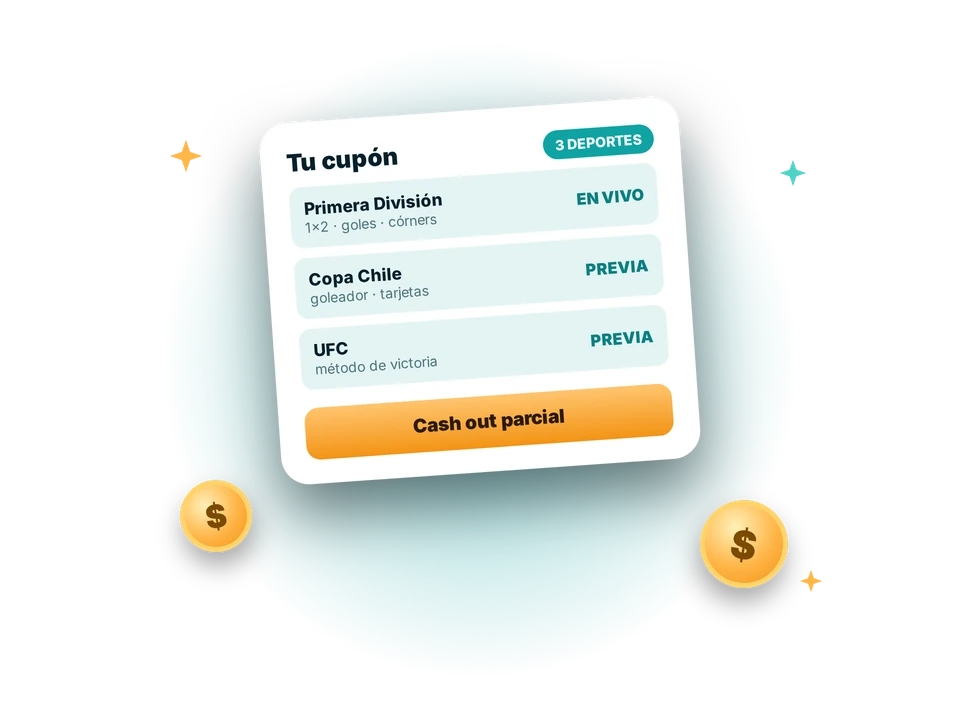 Cupón de Coolbet con Primera División, Copa Chile y UFC y cash out parcial